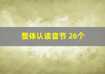 整体认读音节 26个